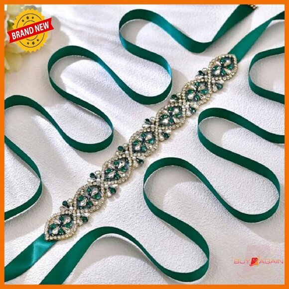 Sparkling Rhinestone Wedding Belt Plus Size Adjustable Satin main image 4